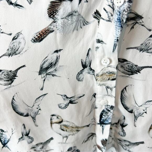 Lela Rose Birds Of A Feather Printed Long-Sleeve Blouse Size 14 - Picture 12 of 13